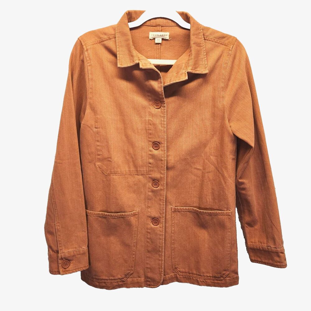 TRADLANDS Women's XSMALL Oversized Cotton Chore Barn Coat in Clay Retails $100